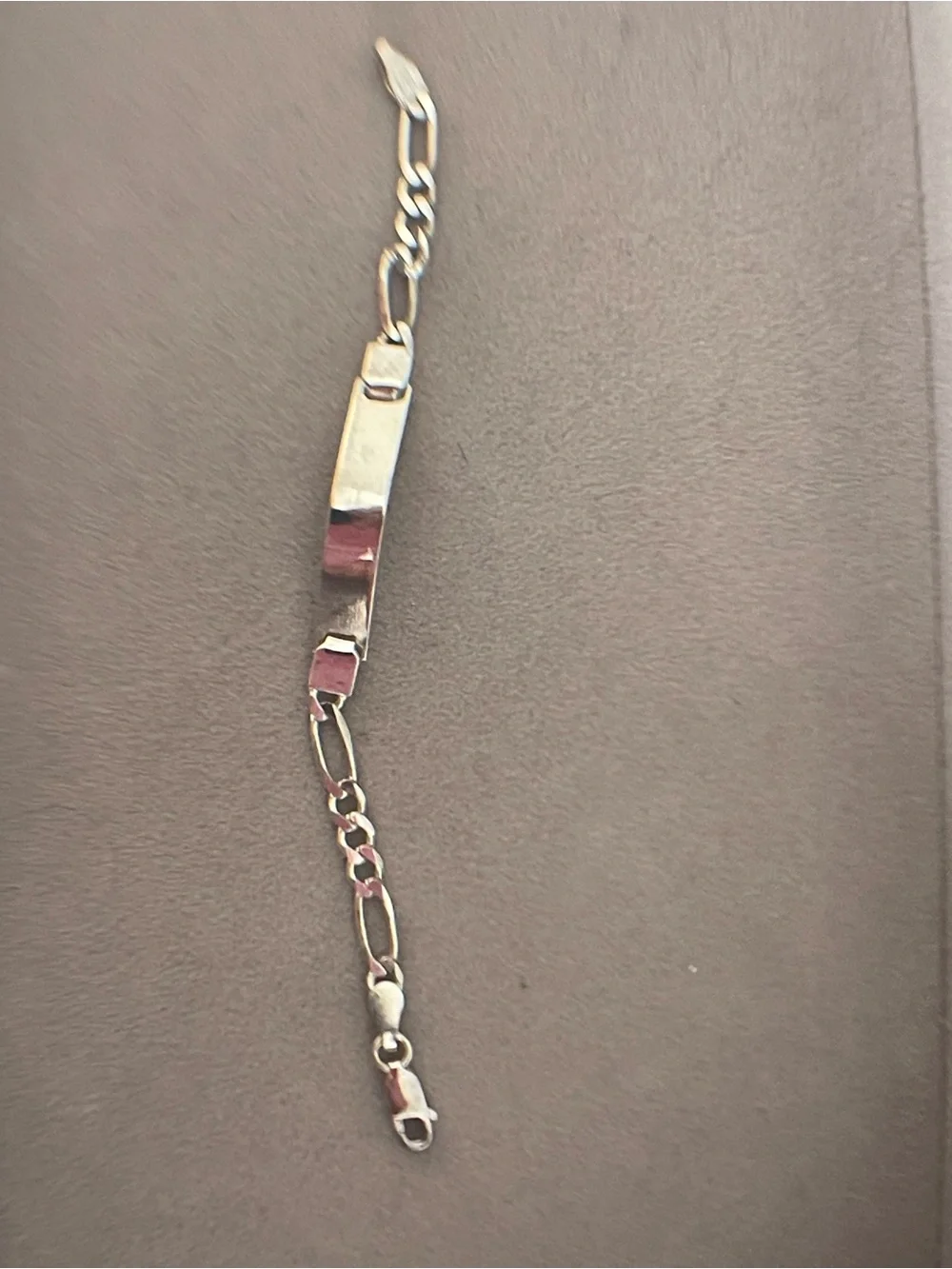 Children's Sterling-Style ID Chain Bracelet in Silver